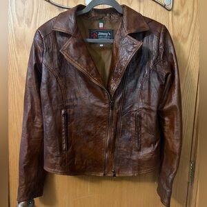 Jimmy’s Leather Collection - Brown Italian Leather Moto Jacket